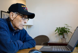 Veteran Using Laptop