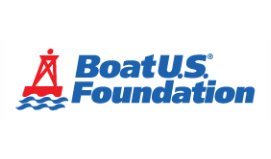 BoatUS Foundation logo featuring an illustration of a red buoy over waves