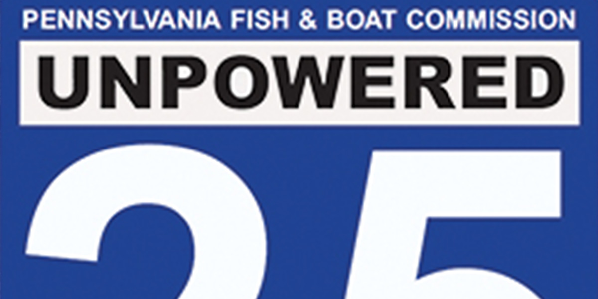 Close-up of a 2025 unpowered boat registration sticker