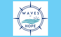 Waves of Hope logo on a blue background