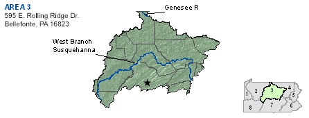 Diagram showing PFBC fisheries management area 3