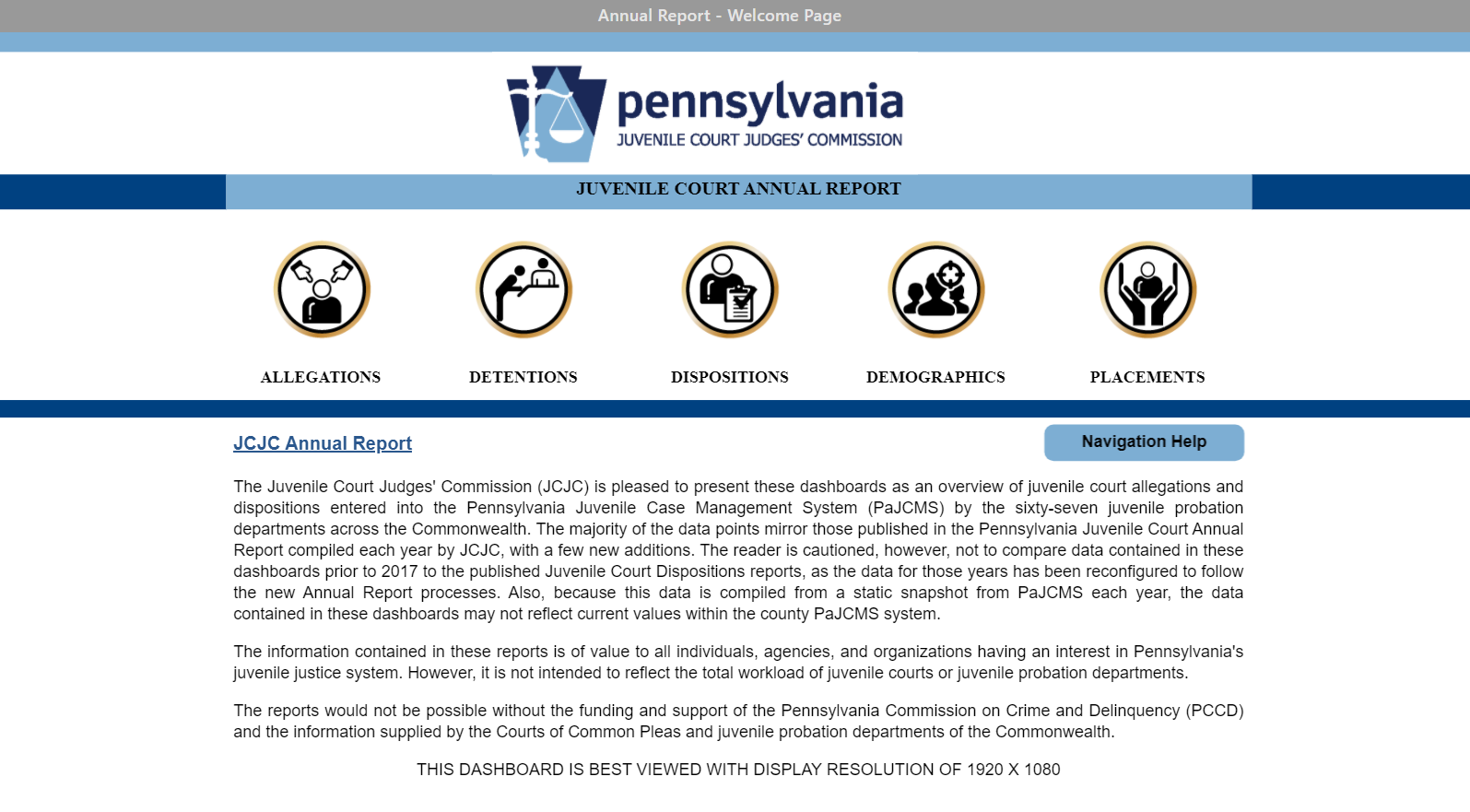 Juvenile Court Annual Report Dashboard