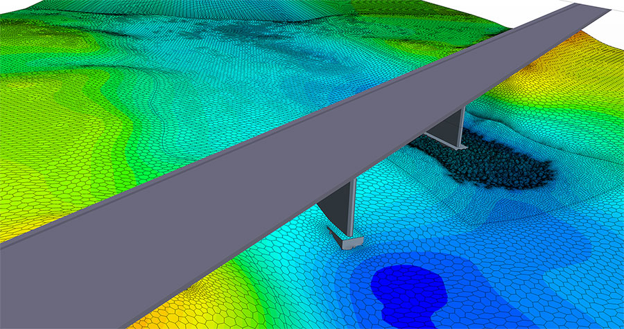 a digital image showing the stream velocity of a creek