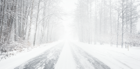 Snowy, winter road.